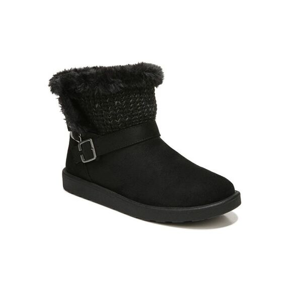 LIFE STRIDE Womens Black Knit Flurry Round Toe Wedge Slip On Booties 9 M - Picture 1 of 4